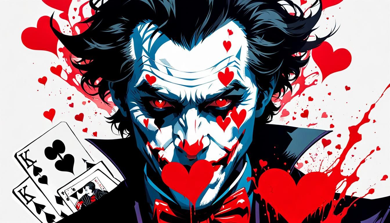 King of Hearts and Joker Dark Fantasy Illustration