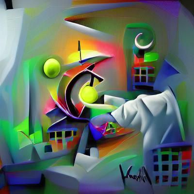 Surreal Hate Crime Painting in Kandinsky Style