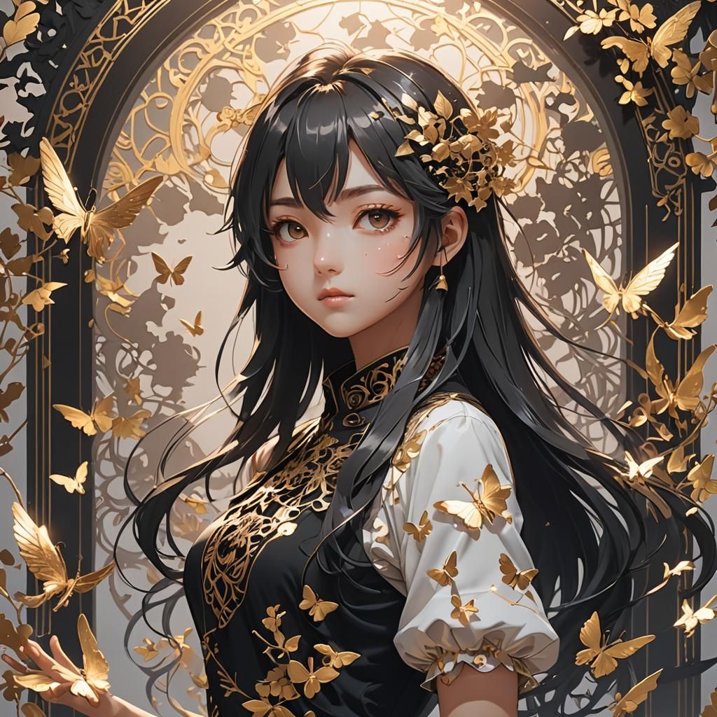 Foil Art Shadow Play in Anime Style