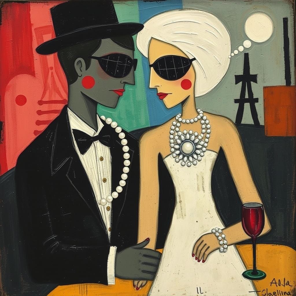 Couple in Dazzling Post-Impressionist Style