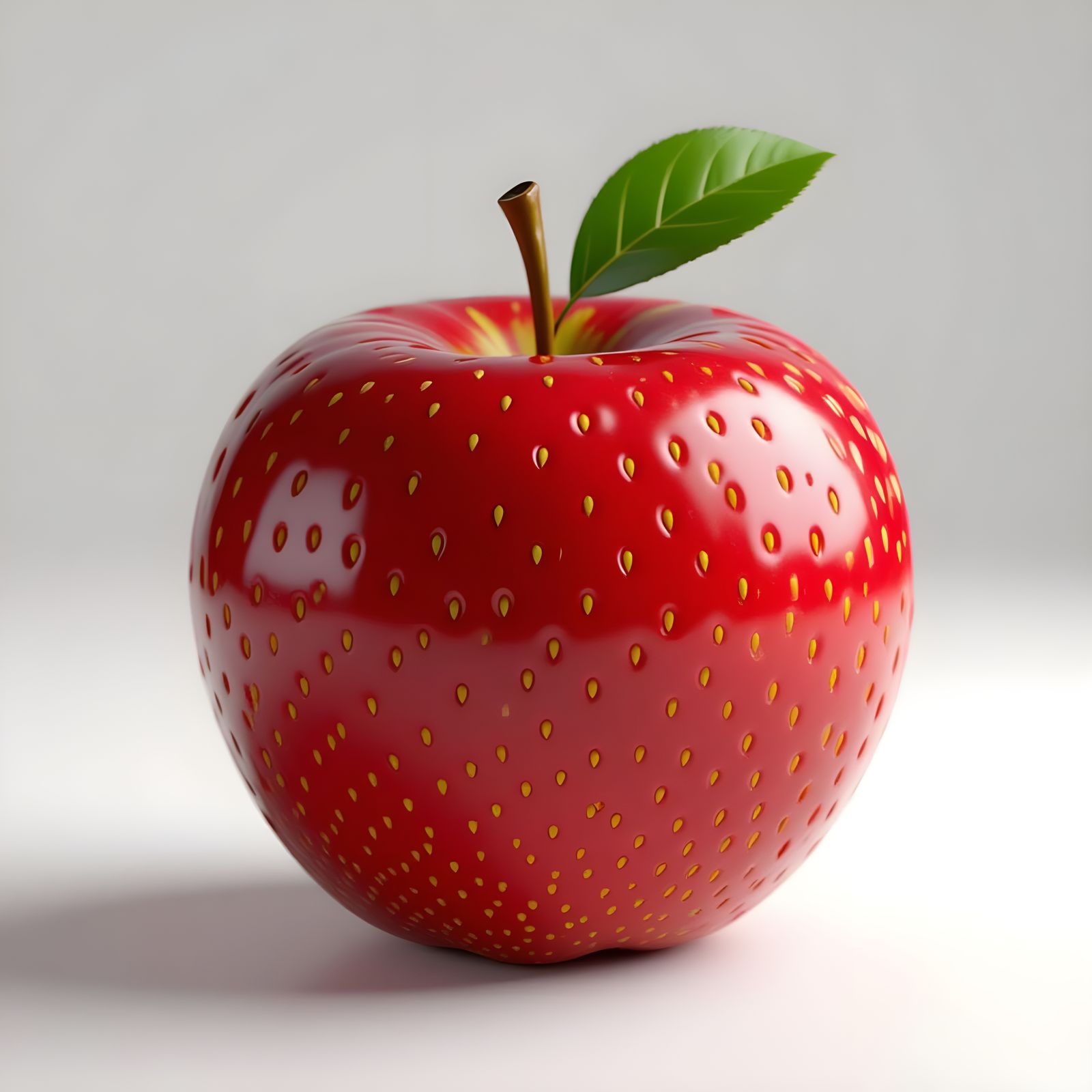 Hyperrealistic Apple With Strawberry Texture