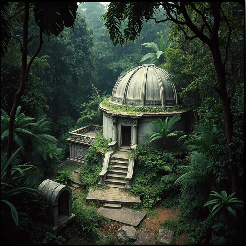 Overgrown Jungle Observatory: Cinematic Film Still