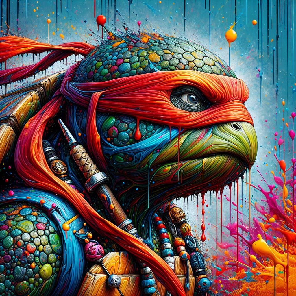 Hyperrealistic Ninja Turtle Street Art