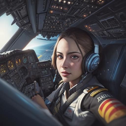 Hyperrealistic Aircraft Cockpit Concept Art