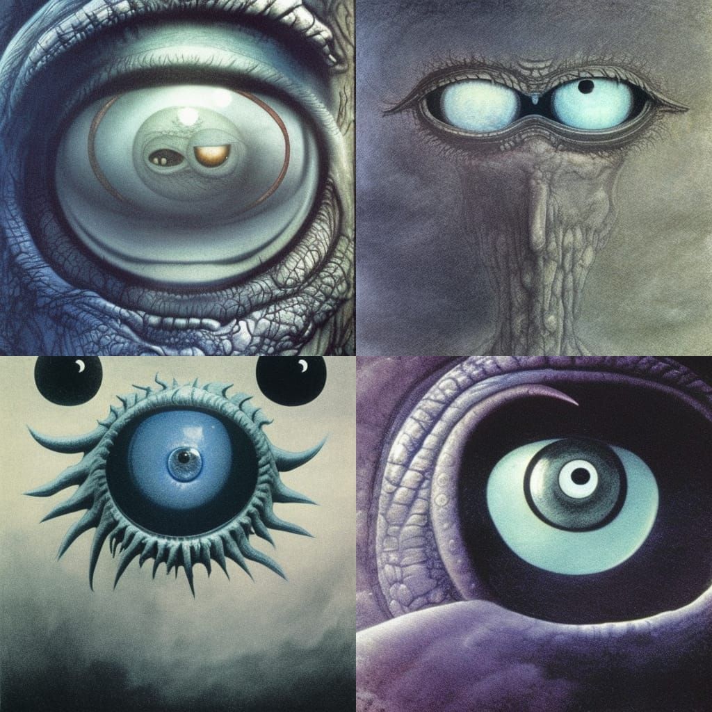 one-eyed single-eyed blue-skinned Cyclops Polyphemus concept art with one huge eye. Extremely high detail, details, real...