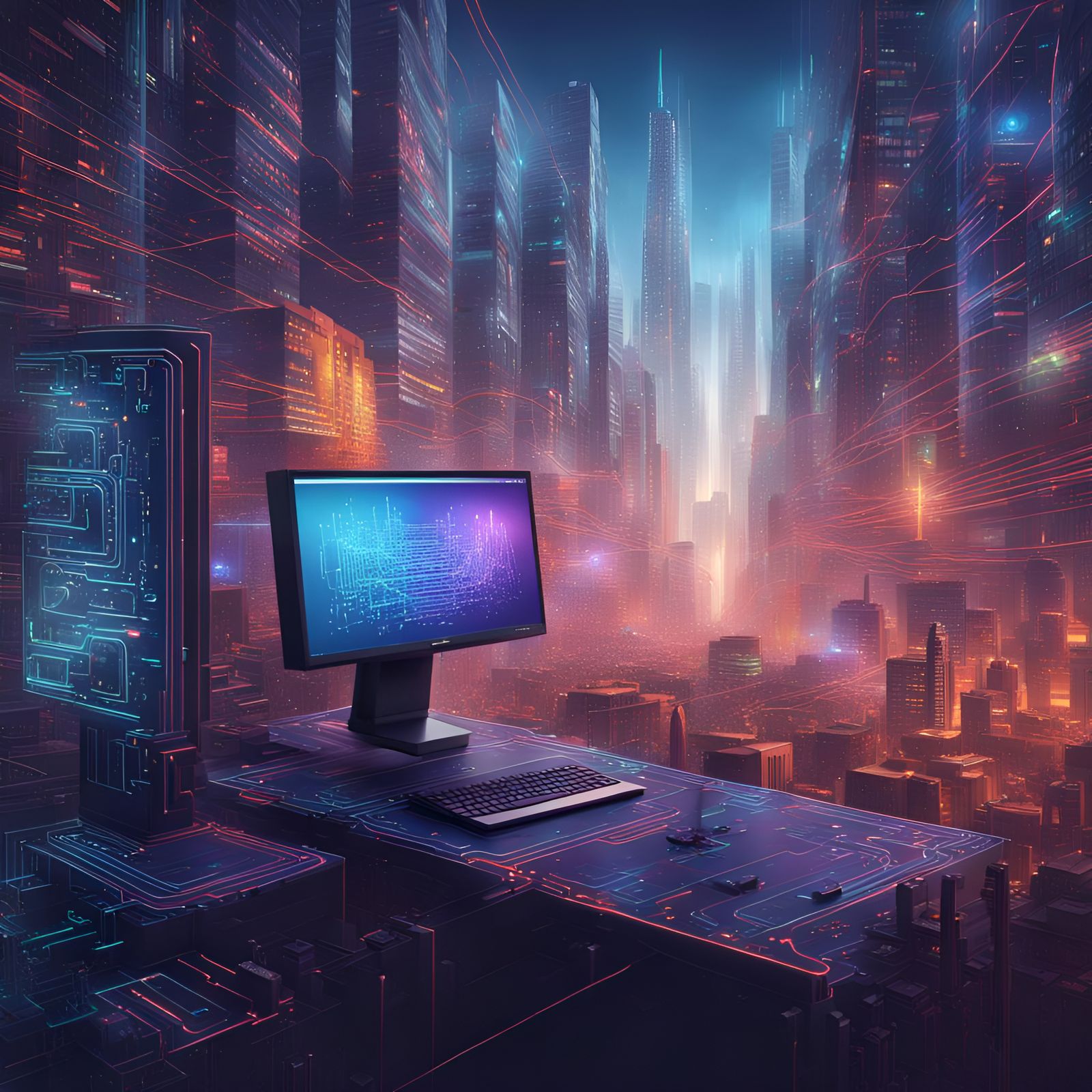 Code Cityscape with Robot Programmer: Digital Art