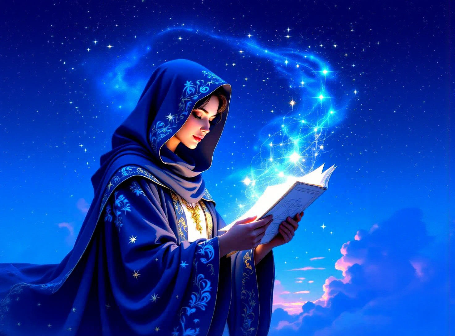 Celestial Cartographer Mapping Starry Constellations