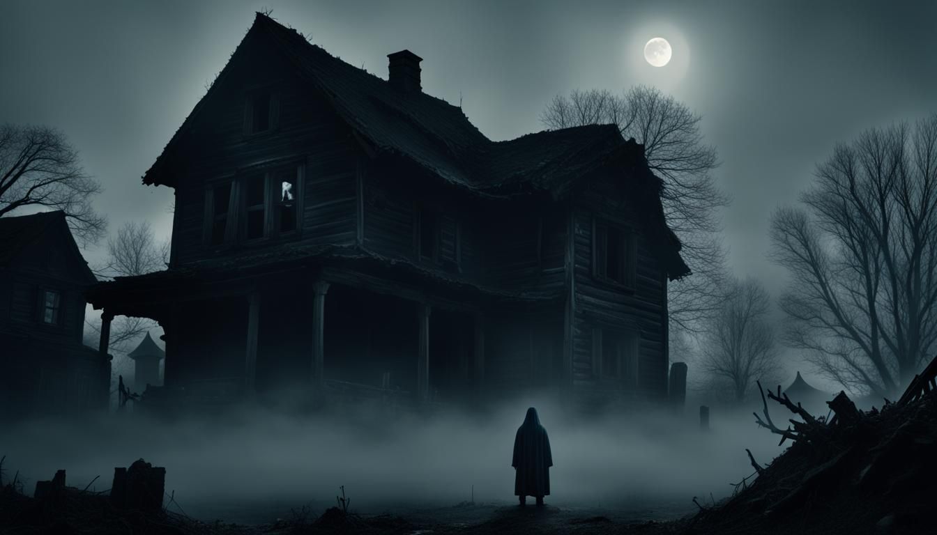 Ominous Spectral Apparition in Abandoned Village