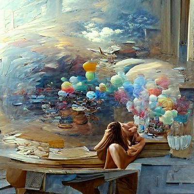 Whimsical Thoughts Realized as Oil Painting