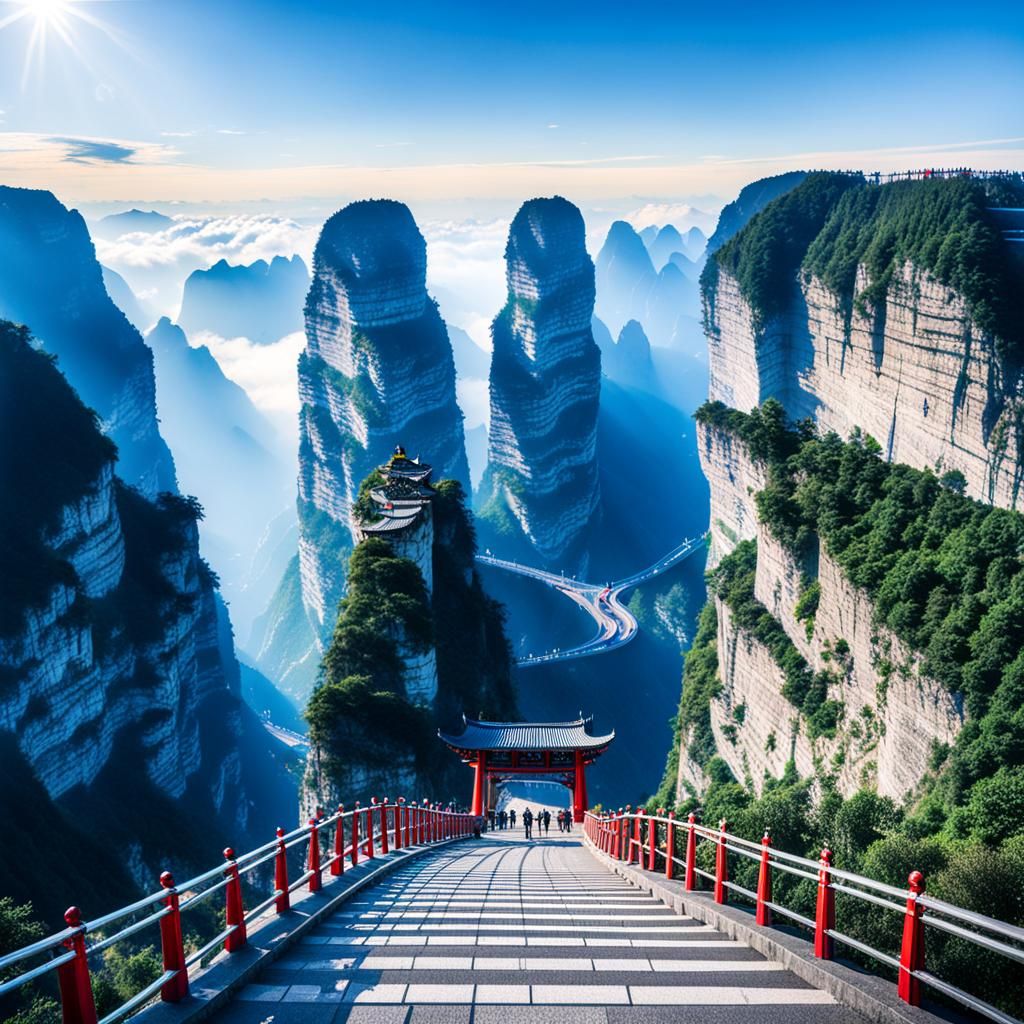 Tianmen Mountain Heaven Gate Scenic View