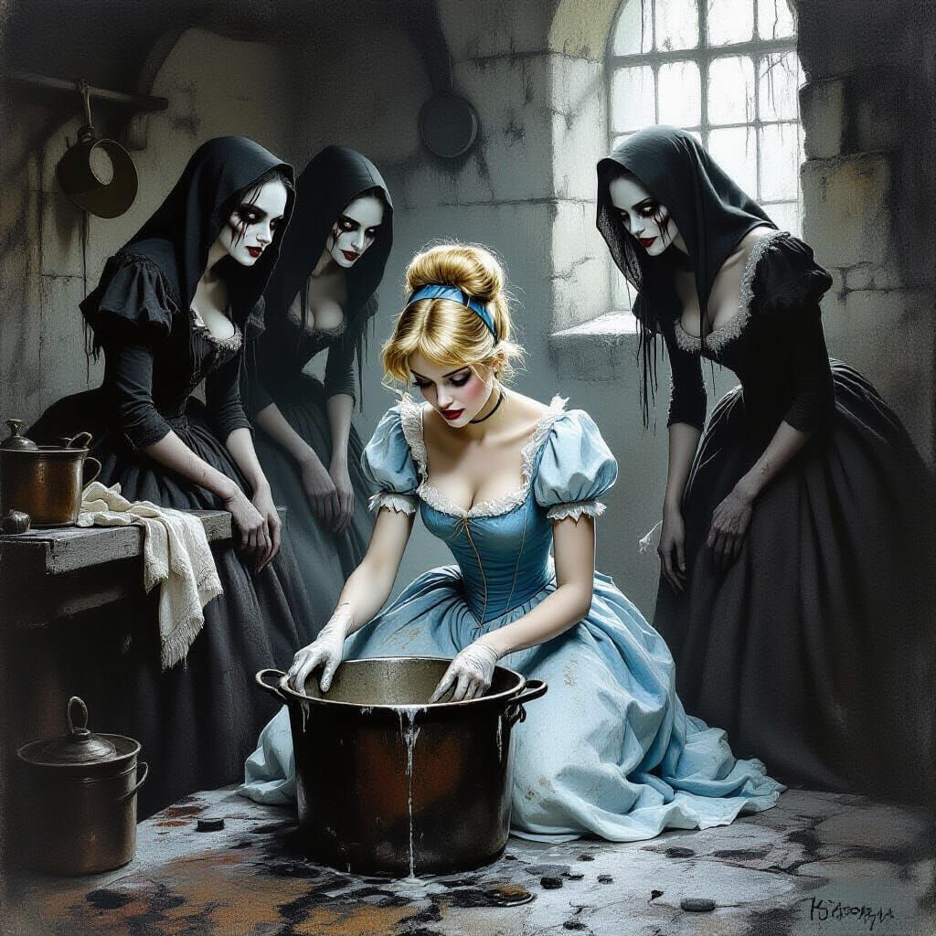 Gothic Cinderella With Zombie Family