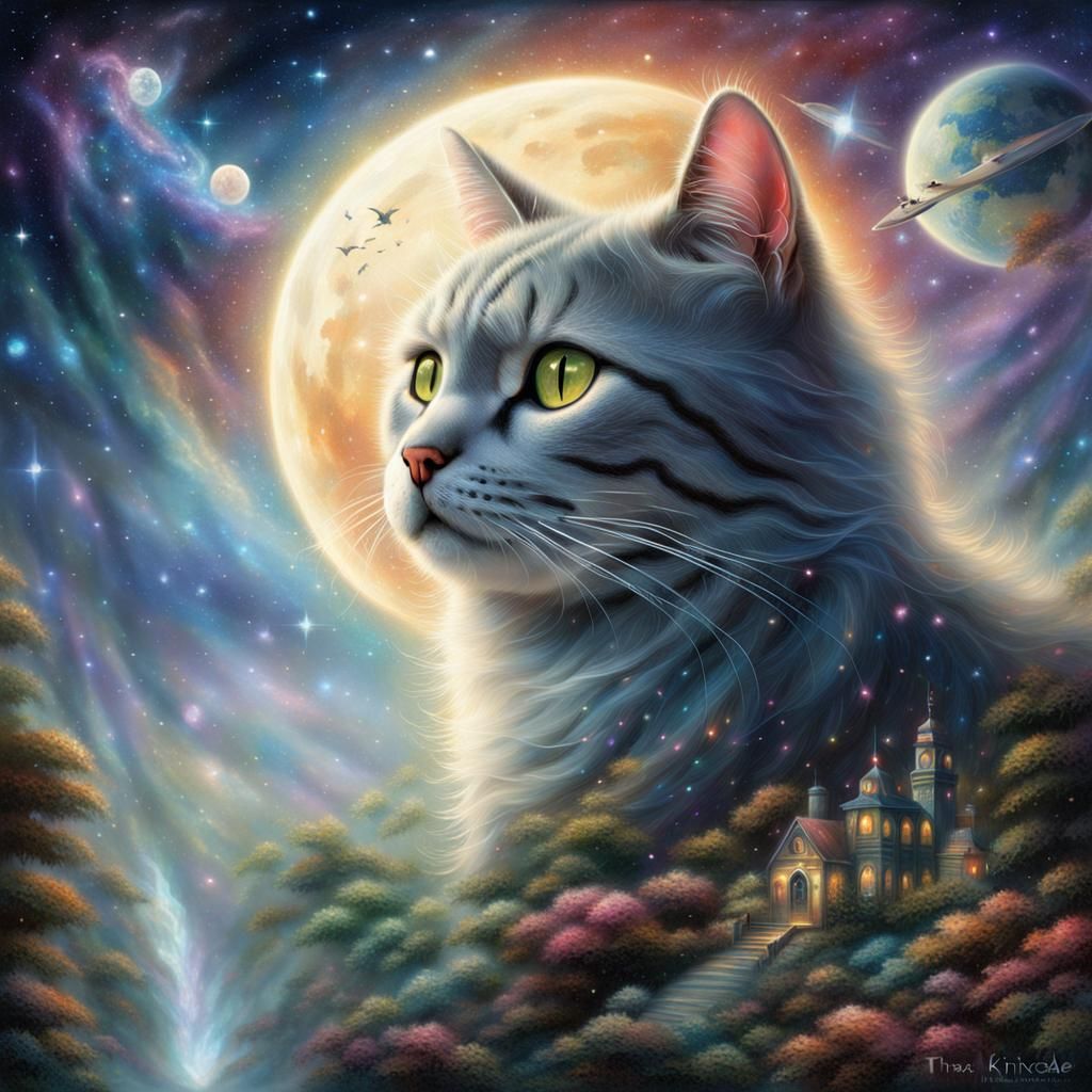 Ethereal Cat in Space Fantasy