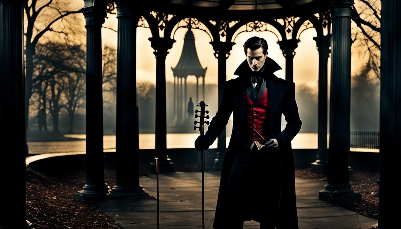 Art Deco Vampires in Gazebo at Midnight