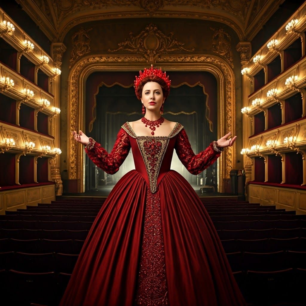 Regal Woman Directing Stage Production