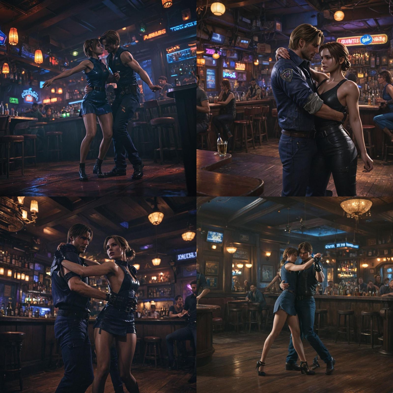 Leon and Jill Dancing: A Detailed Matte Painting