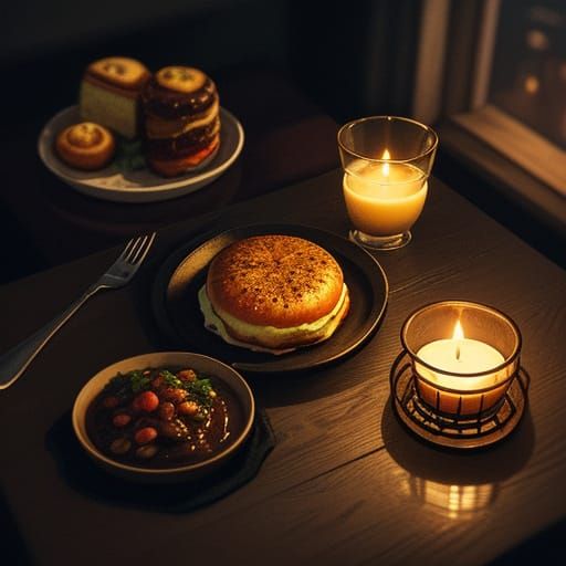 Warm and Inviting Still Life in Cozy Dimly Lit Room