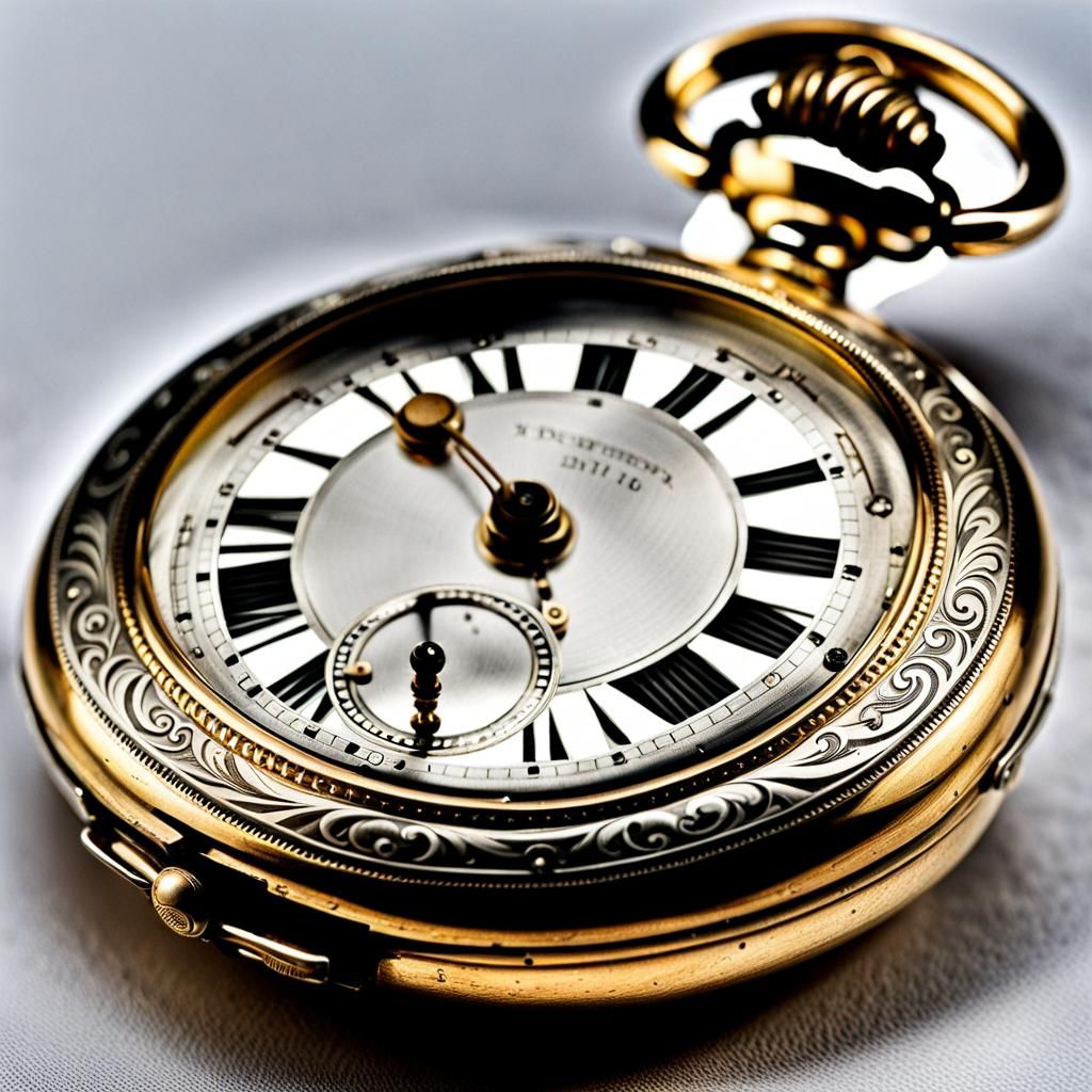 Silver 19th Century Pocket Watch with Engraved Details