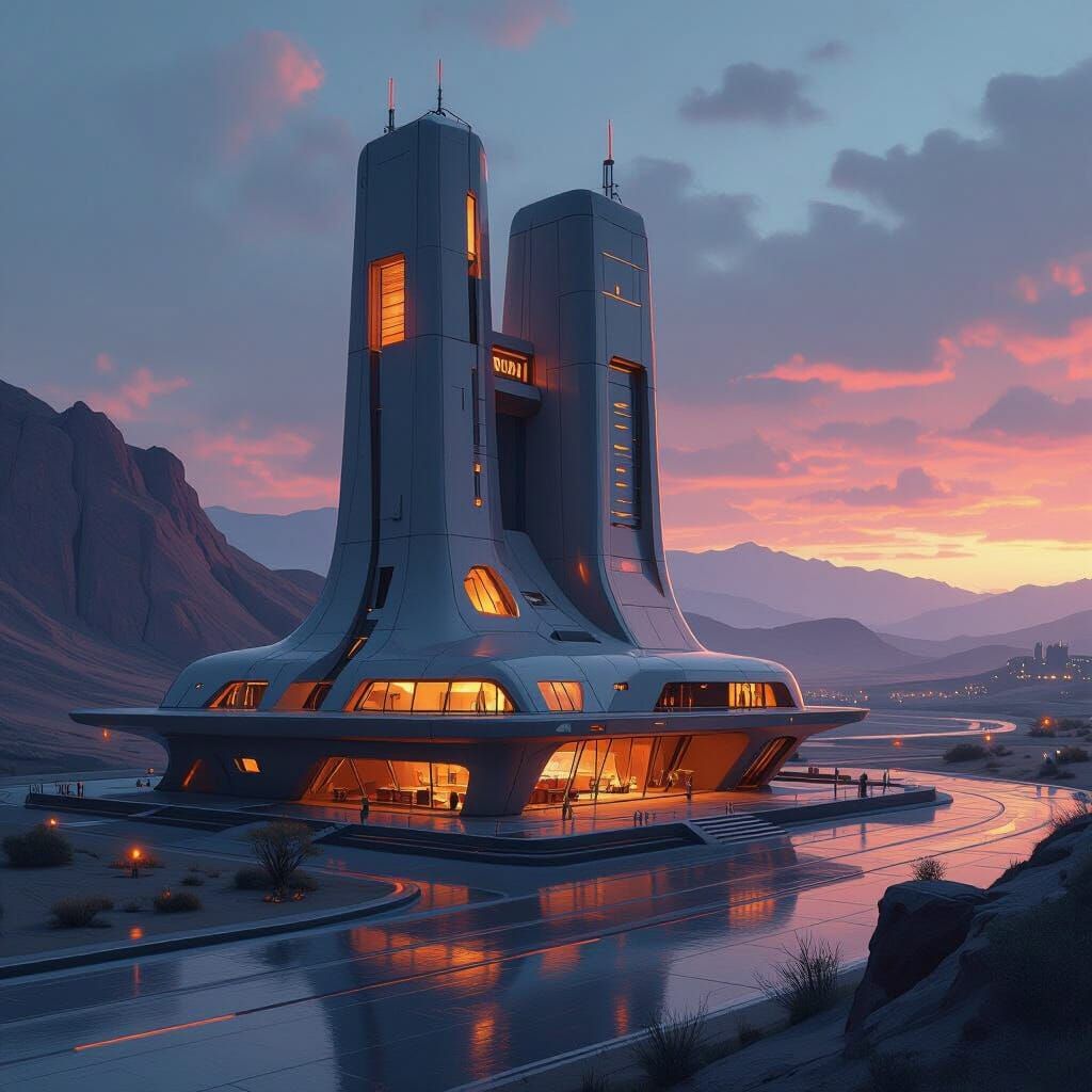 Futuristic Mining Hotel Inspired by Syd Mead