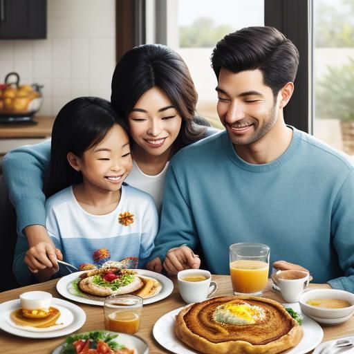 Family Breakfast Scene in High Resolution