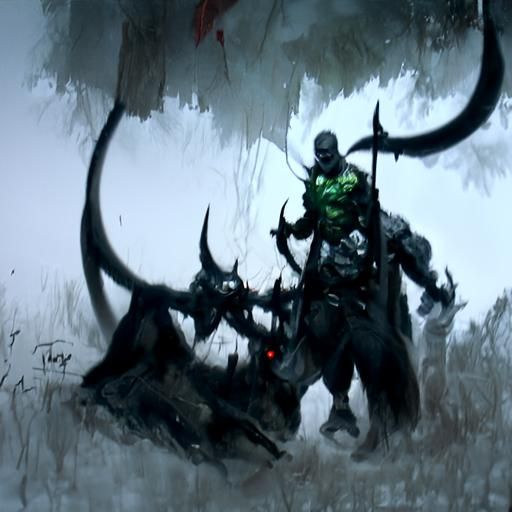Demon hunter in the forest