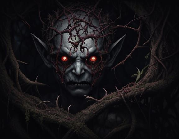 Dark Surreal Garden Child Reaching for Light Oil Painting