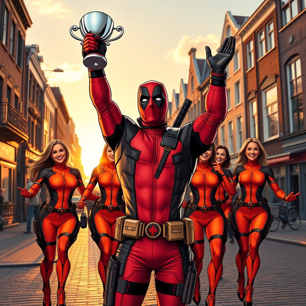 Deadpool Triumphs with Dutch Superheroes in Vibrant Amsterda...