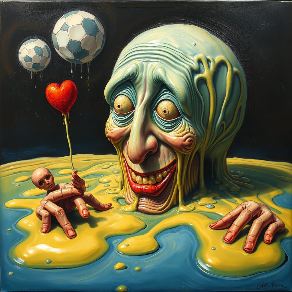Surreal Melting Figure in Dali Style