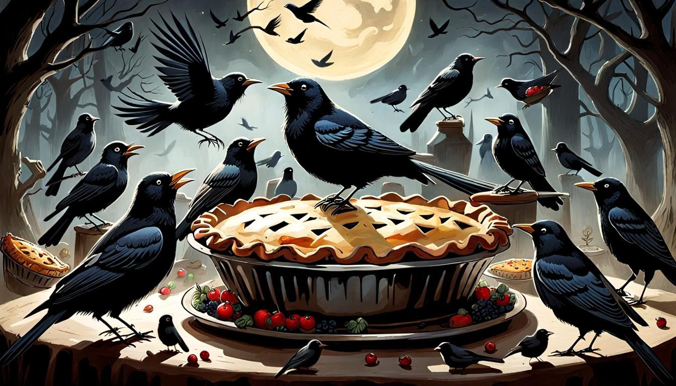 Eerie Blackbird Pie: A Macabre Surreal Masterpiece