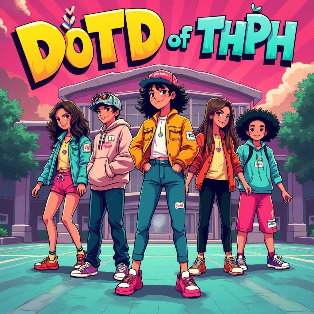 Youthful Dance Club Energetics in Vibrant School Setting