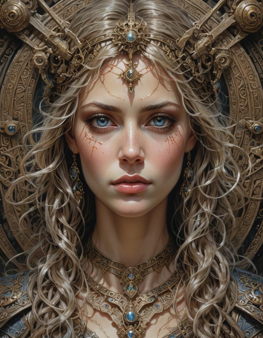 Detailed Portrait with Symmetrical Features