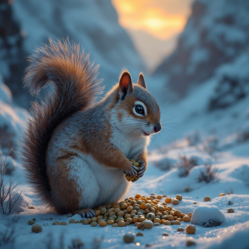 Fantastical Ice Age Siberian Squirrel Safeguarding Seeds in ...