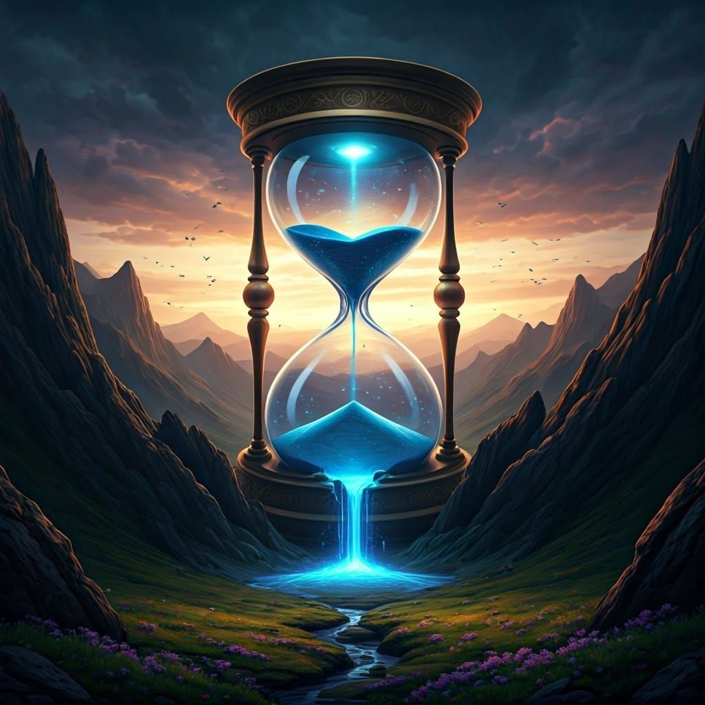 Timeless, Ethereal Hourglass Dominates Majestic Mountain Lan...