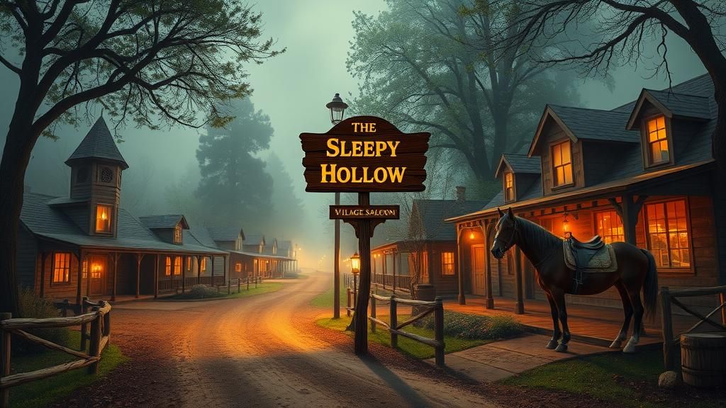 Dreamy Village of Sleepy Hollow in Nostalgic Style