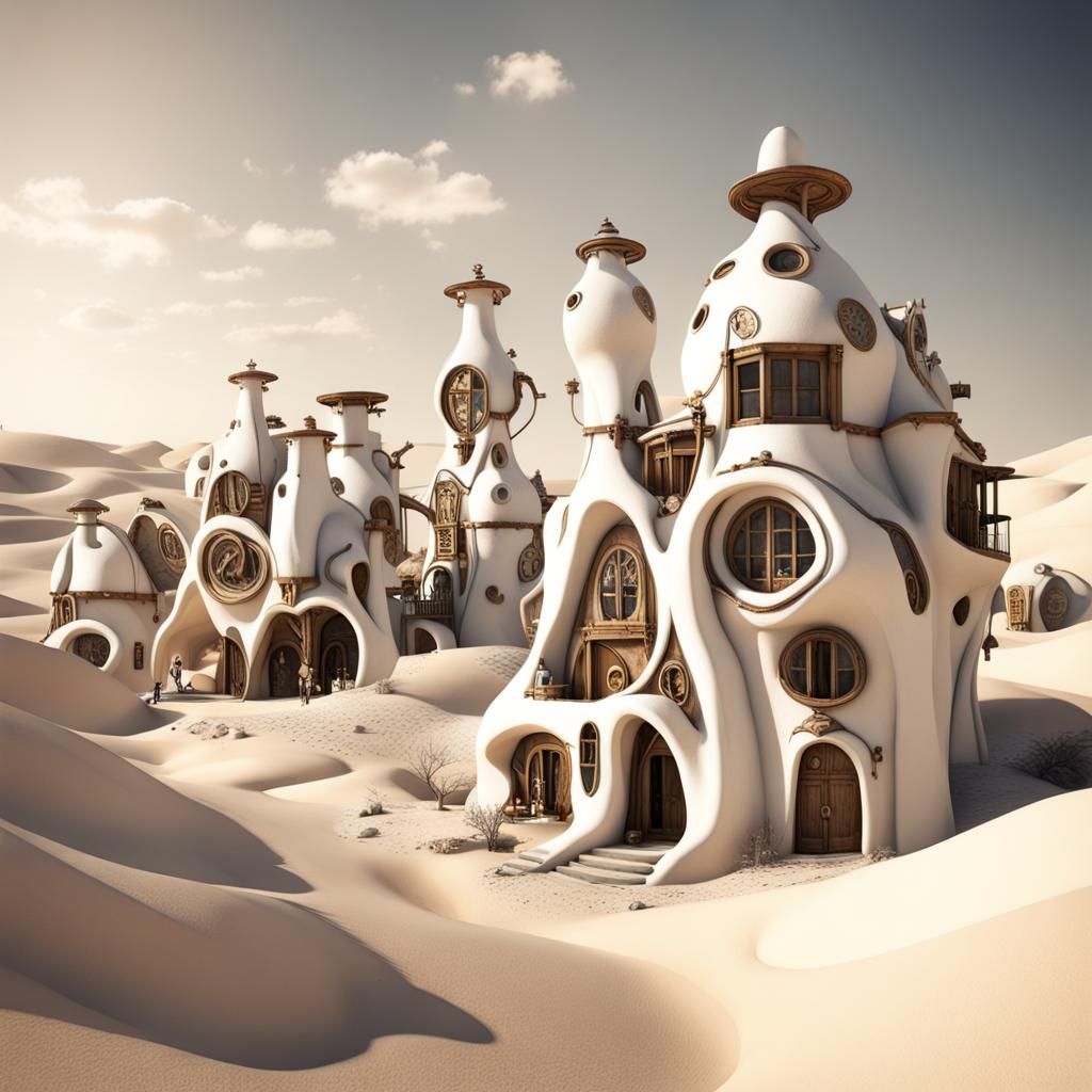 Gaudi Steampunk Village in White Desert
