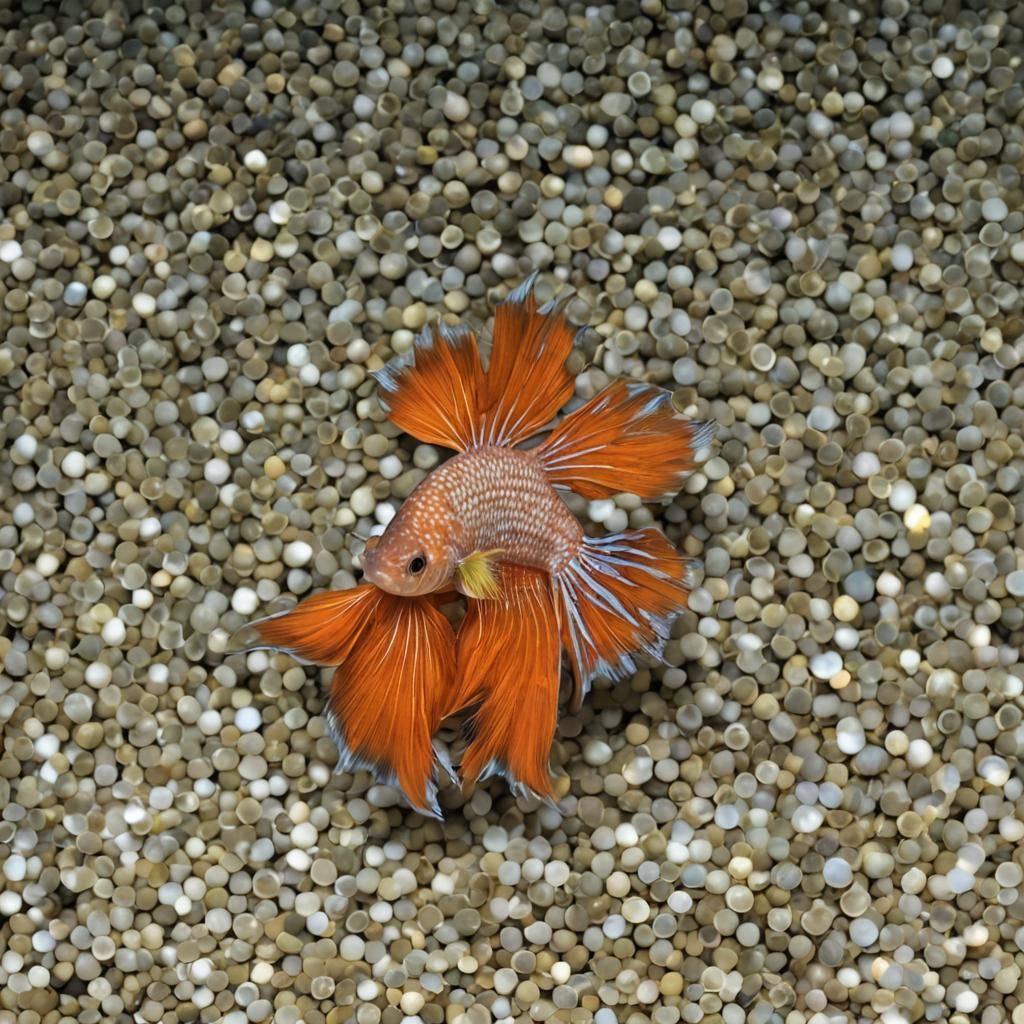 Striking Image of a Big Orange Betta Fish