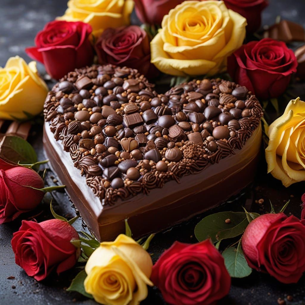 Decadent Chocolate Sculpture in Vibrant Bloom