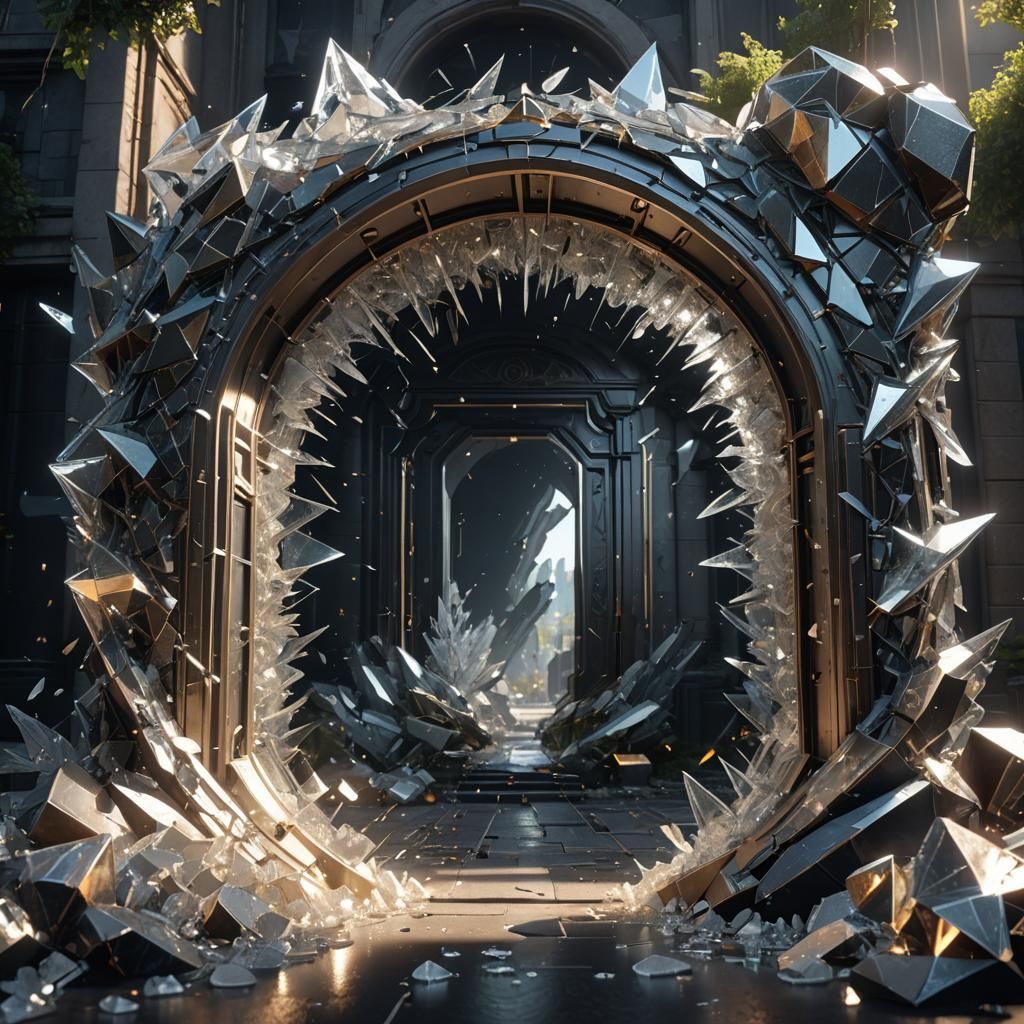 Shattered Glass Portal to Another Dimension