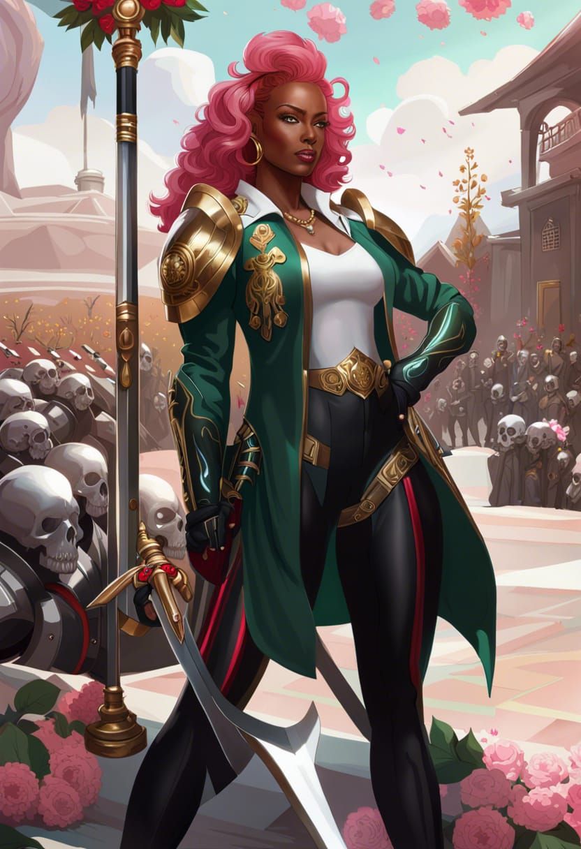 Powerful Woman in Combat Armor, Hyperdetailed Sci-Fi Art