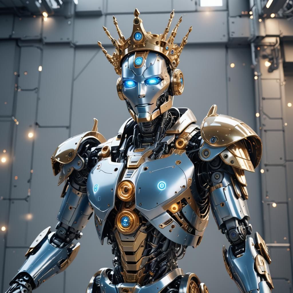 Happy Robot King in Ultra HD Realism