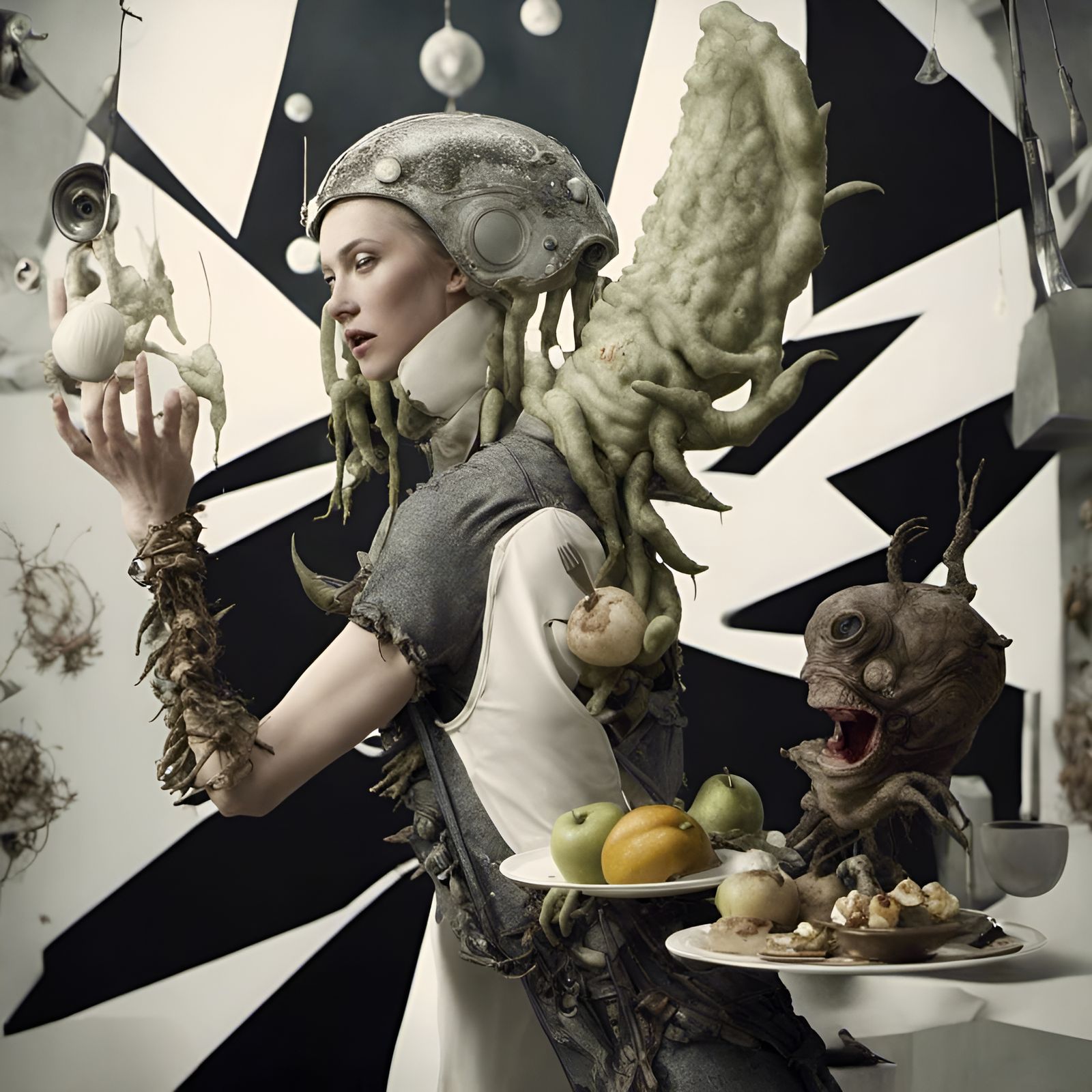 Futuristic Feast of Bizarre Alien Food: Digital Art