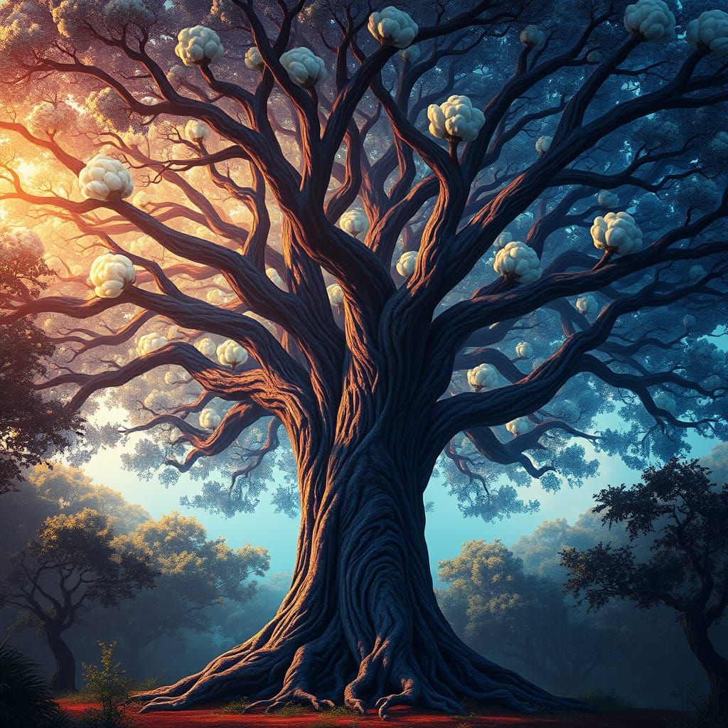 Majestic Silk Cotton Tree in Dreamlike, 8K Digital Art