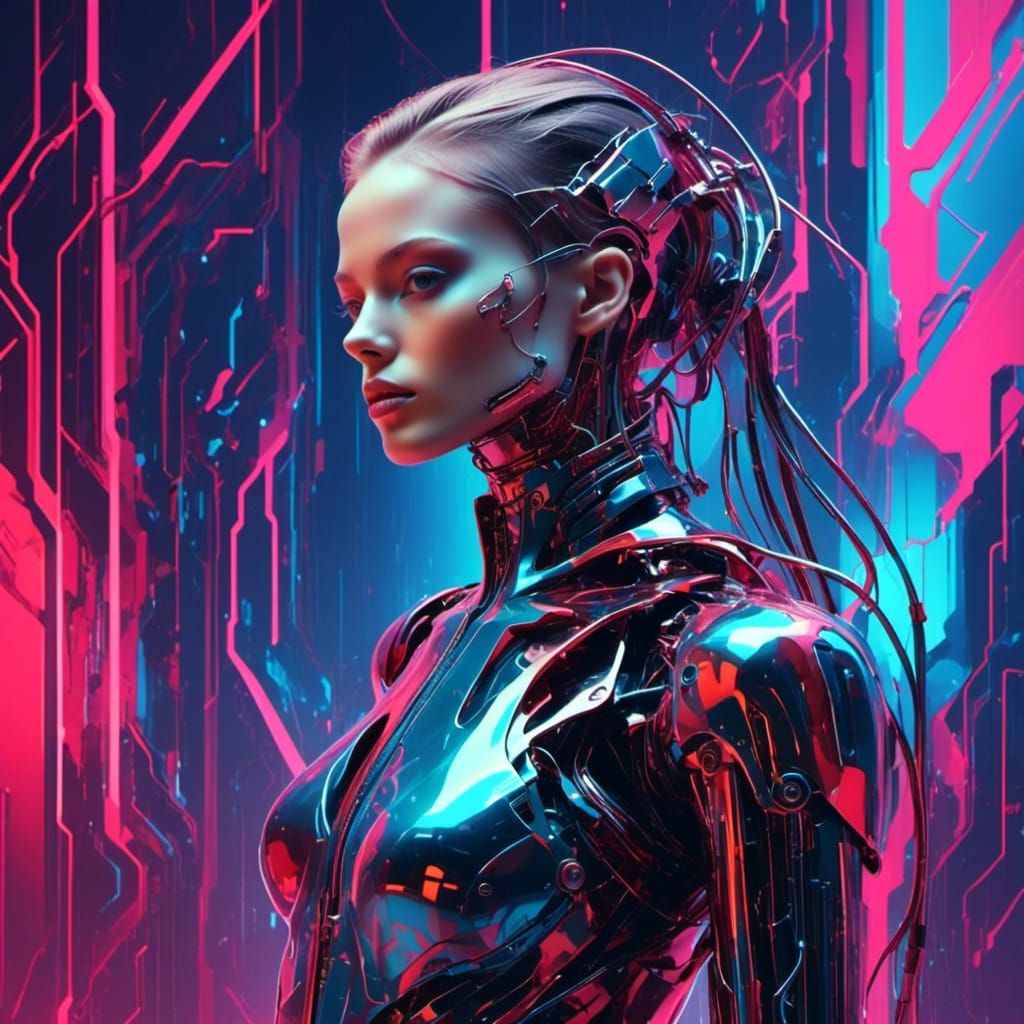 Surreal Liminal Cyberspace Scene