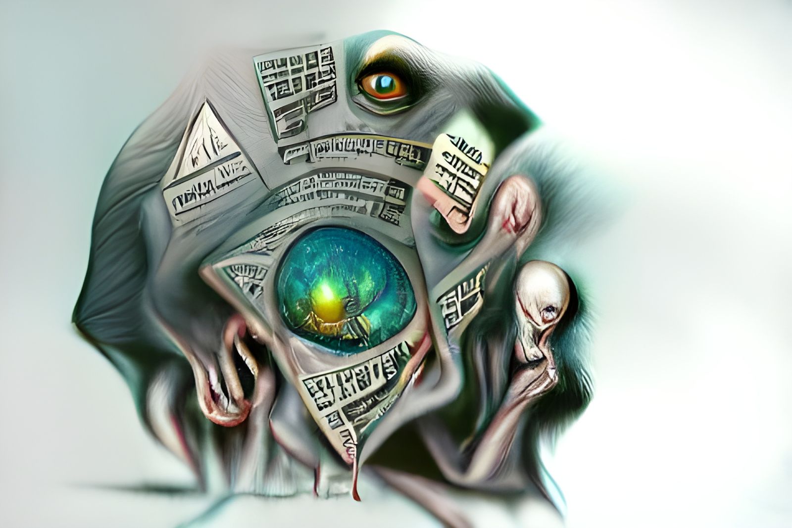 Digital Art Illustration of Global Conspiracy Theories