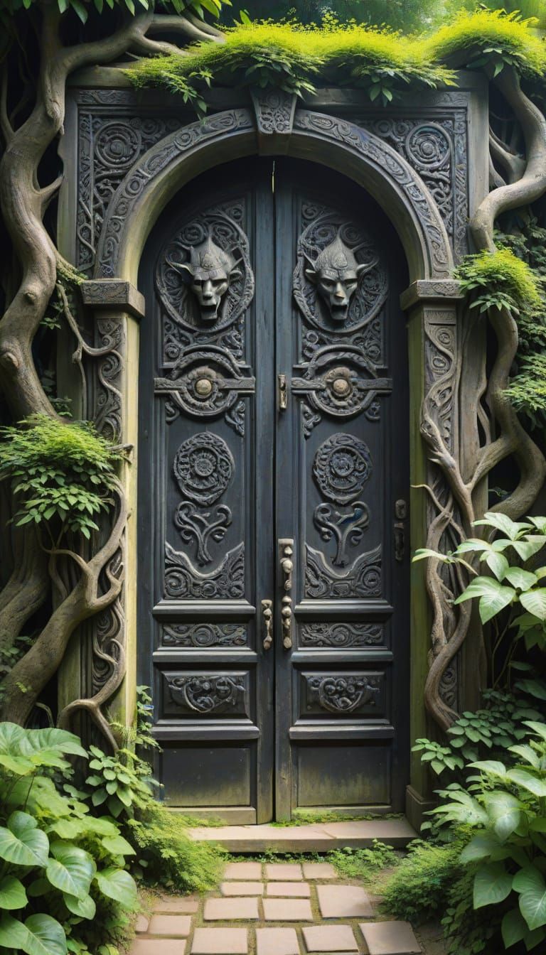 Mystical Garden Entrance in Ancient Wood
