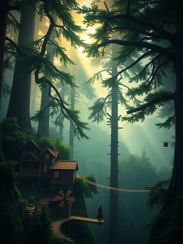 Ethereal Village in Giant Redwoods
