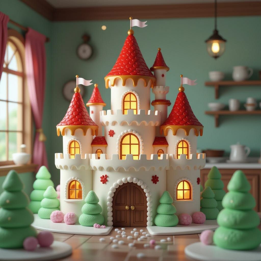 Whimsical Ice Cream Castle with Candy Details