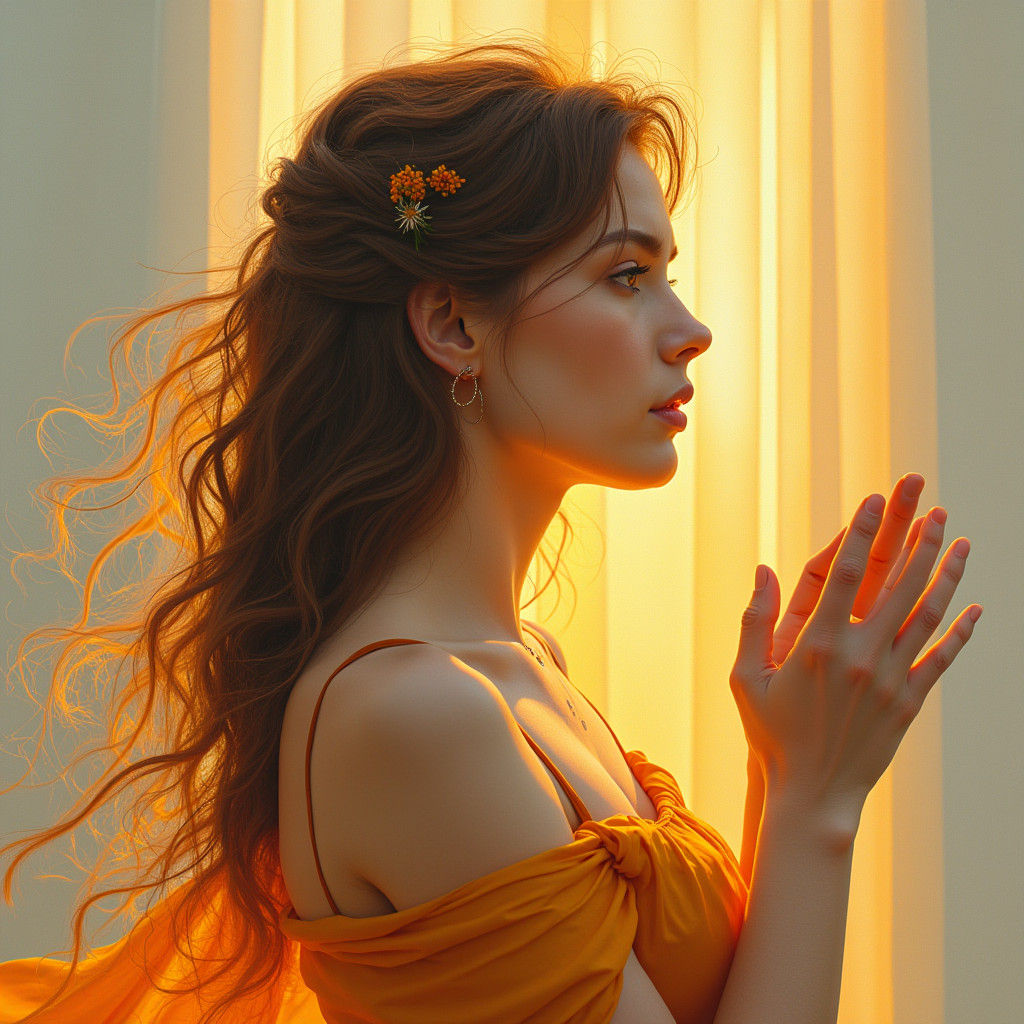 Classical Greek Goddess in Hyperrealistic Splash Art