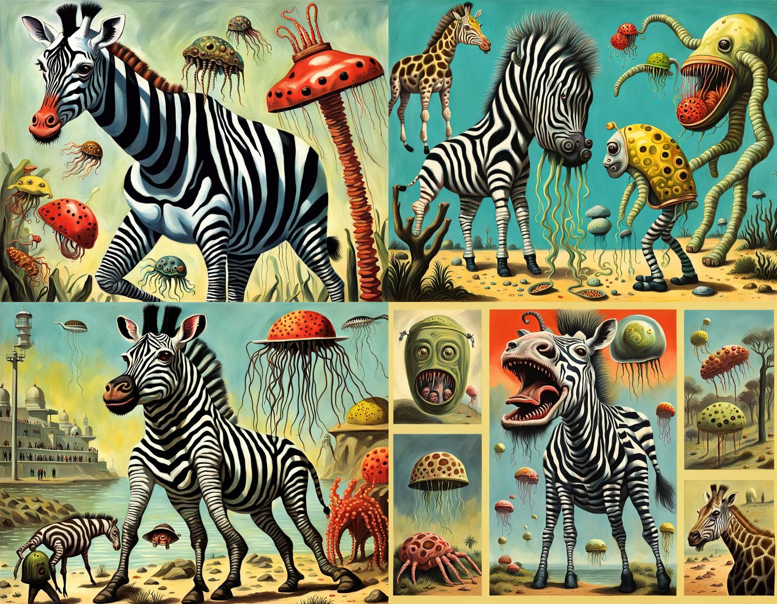 Grotesque Hybrid Monster in Ladybird Book Style