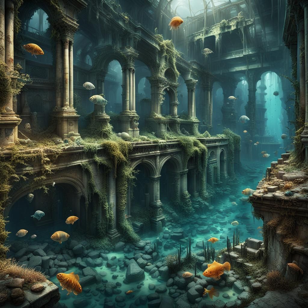 Underwater City Ruins in Photorealistic Detail