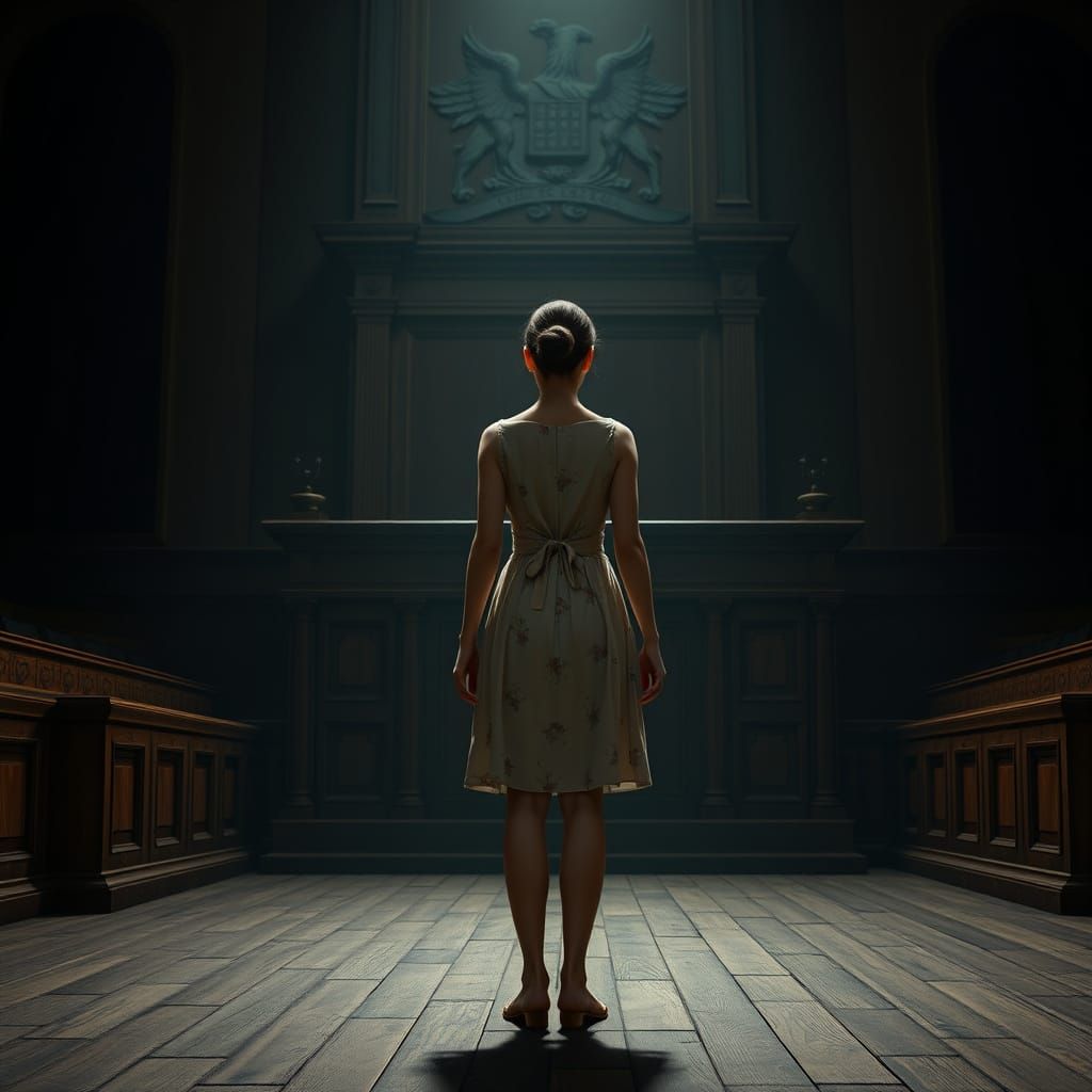 Young Woman Faces Judicial Oppression in Dramatic 4K Portrai...